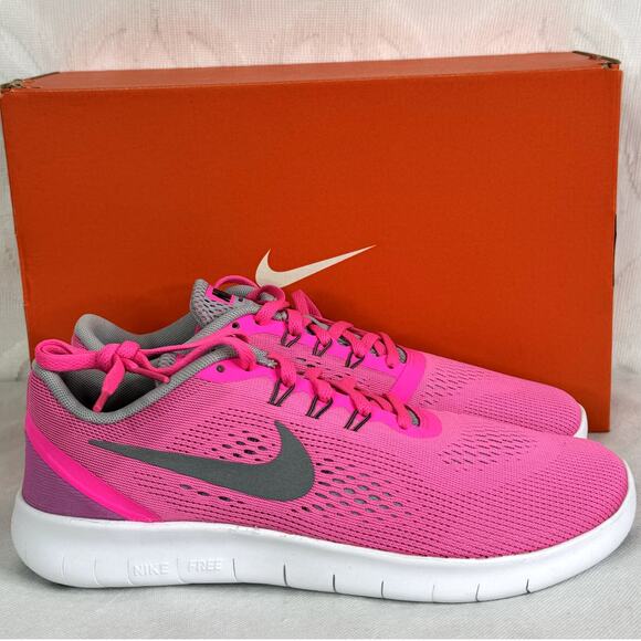 5 for $25| Nike Free RN GS Barbie Pink Blast Running Sneakers Youth Size 7 - Picture 1 of 9